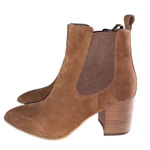 Steve Madden Addy Booties Size 8 Brown Leather Suede
